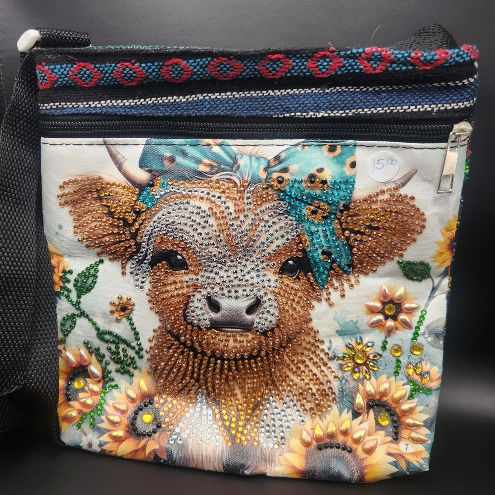Floral Cow Print Women's Bag